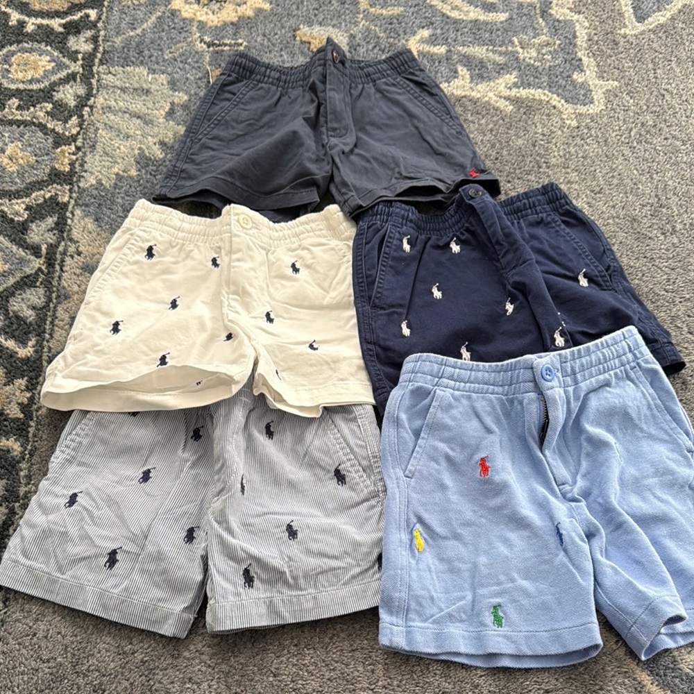 Kids Polo by Ralph Lauren Shorts Set - Navy, Cream, Blue